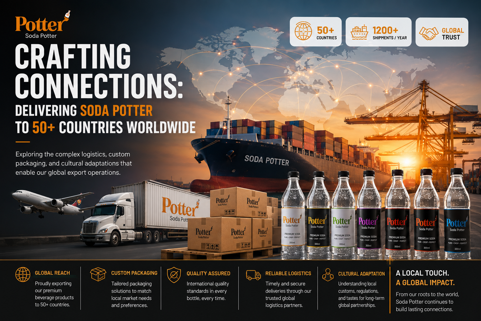 Crafting Connections: Delivering Soda Potter to 50+ Countries Worldwide